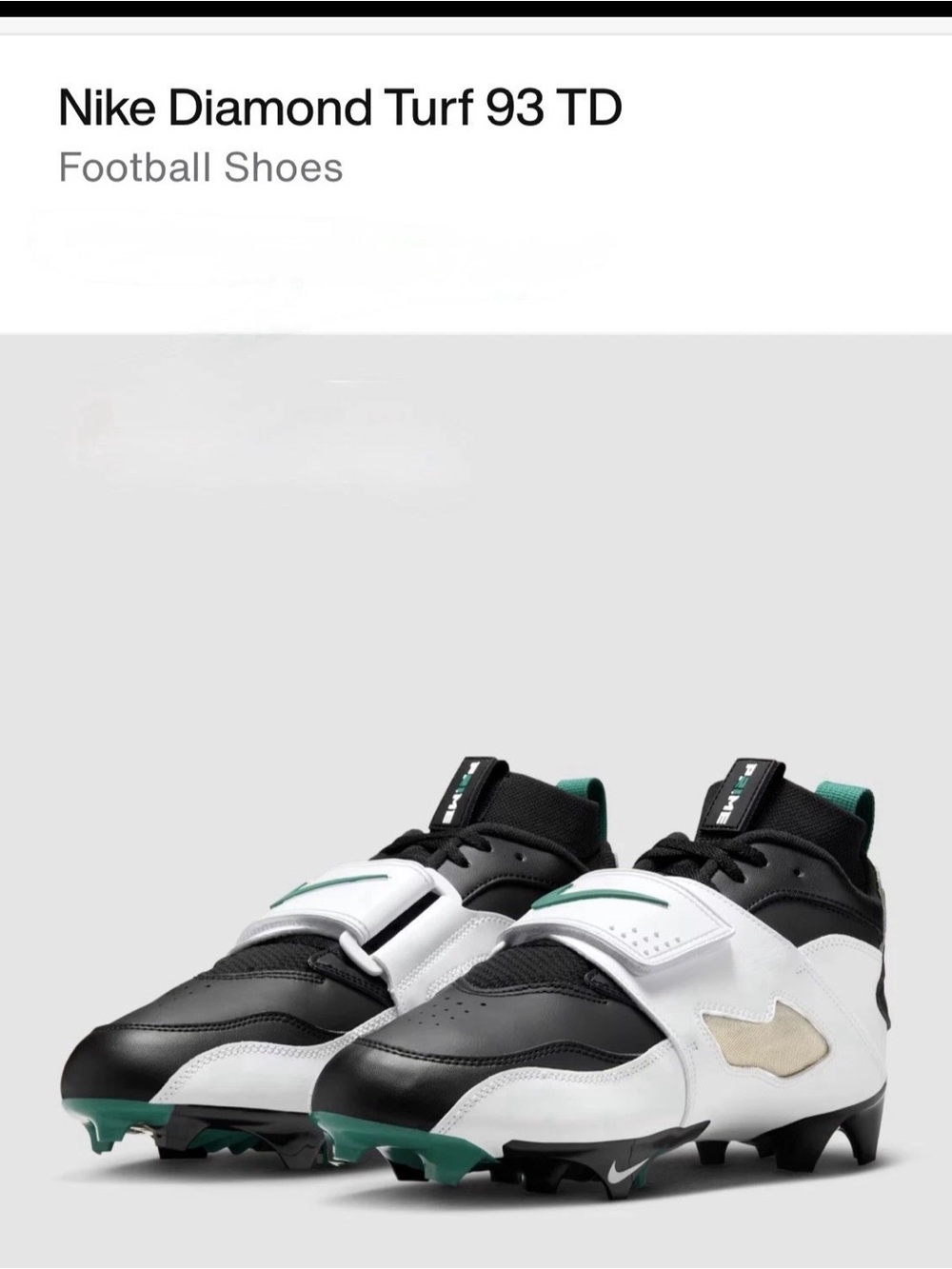 Nike Men’s Diamond Turf 93 TD Football Cleats - Deion Sanders HF5298-102 No Box